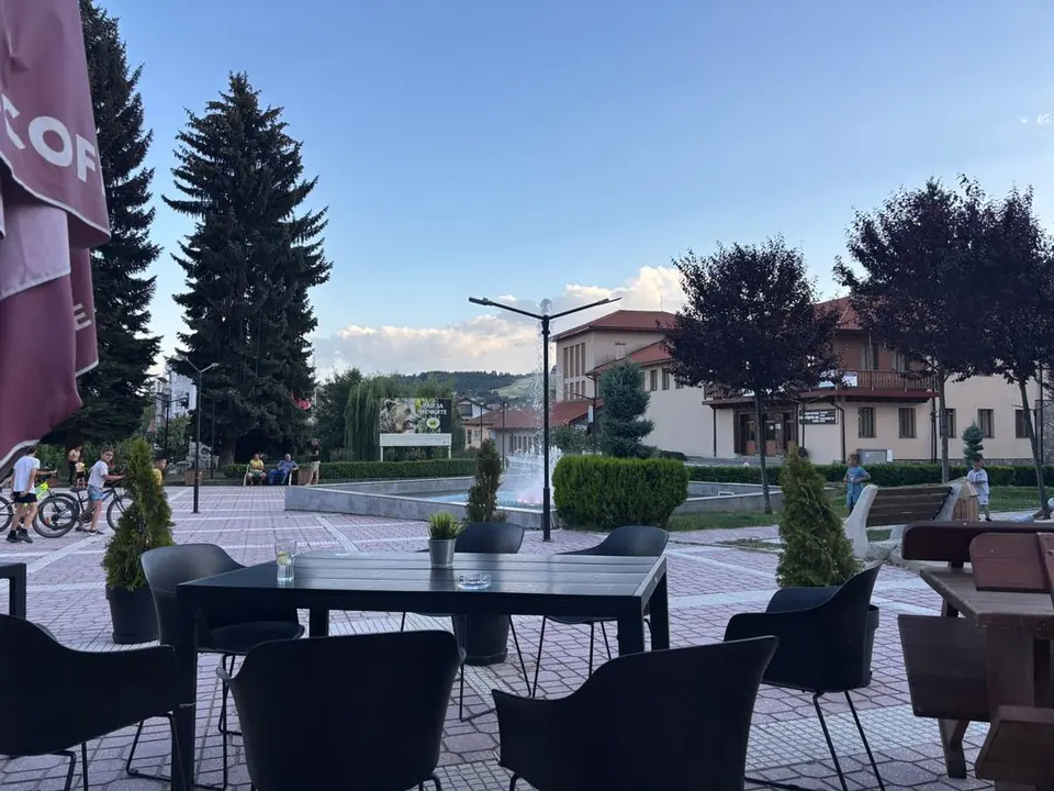 Belitsa’s square from the terrace of Vision Bar & Dinner.