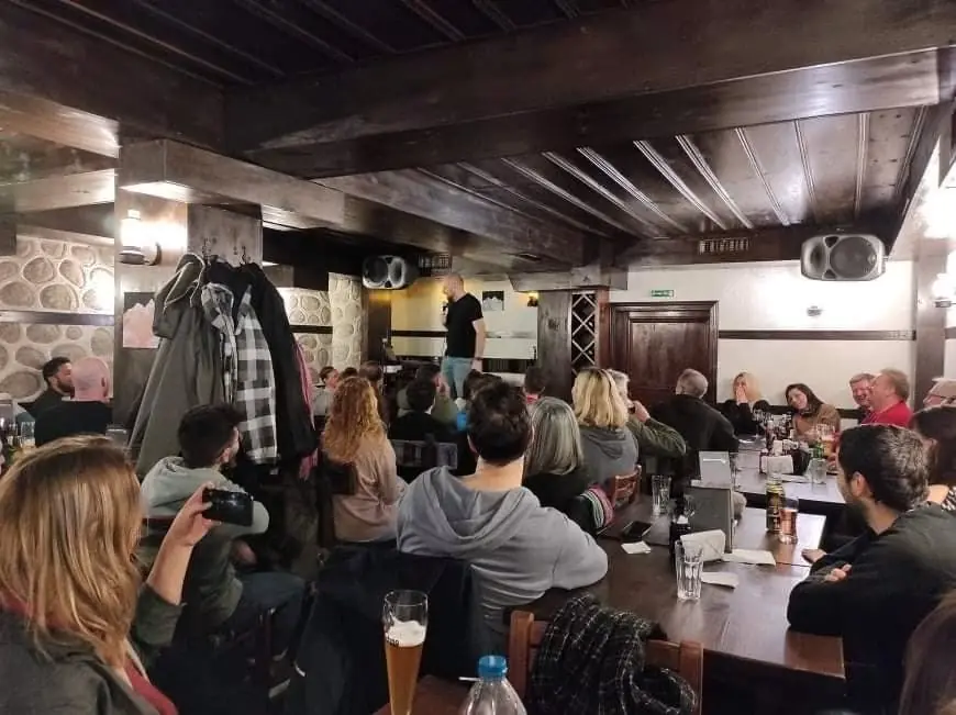 A comedy evening at Smokey Mountain, Bansko, in 2022.